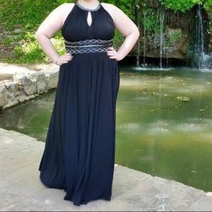 Davids bridal black jeweled prom dress